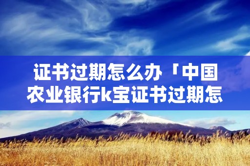证书过期怎么办「中国农业**k宝证书过期怎么办」 证书过期怎么办「中国农业**k宝证书过期怎么办」