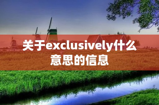 关于exclusively什么意思的信息