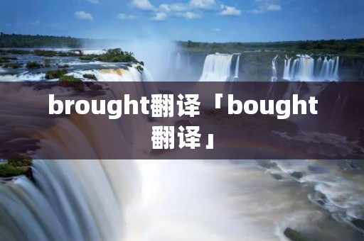 brought翻译「bought翻译」