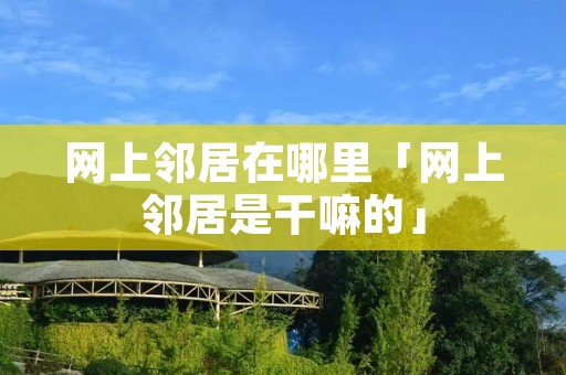 网上邻居在哪里「网上邻居是干嘛的」