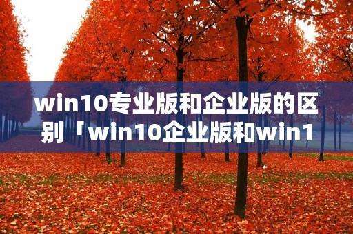 win10专业版和企业版的区别「win10企业版和win10专业版的区别」