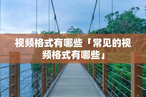 视频格式有哪些「常见的视频格式有哪些」