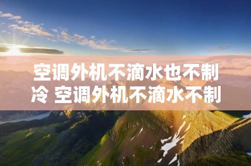 空调外机不滴水也不制冷 空调外机不滴水不制冷怎么修理视频