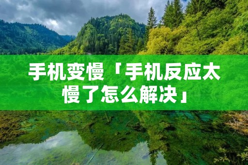 手机变慢「手机反应太慢了怎么解决」
