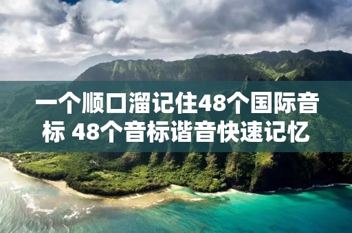 一个顺口溜记住48个国际音标 48个音标谐音快速记忆法图片