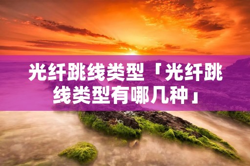 光纤跳线类型「光纤跳线类型有哪几种」