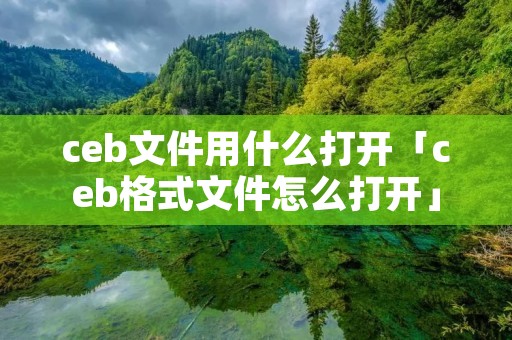 ceb文件用什么打开「ceb格式文件怎么打开」