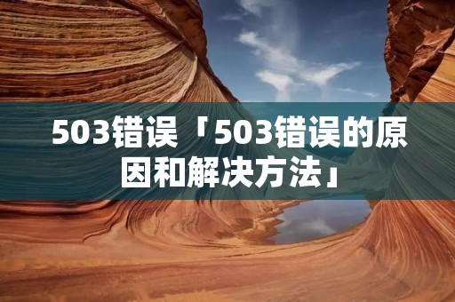 503错误「503错误的原因和解决方法」