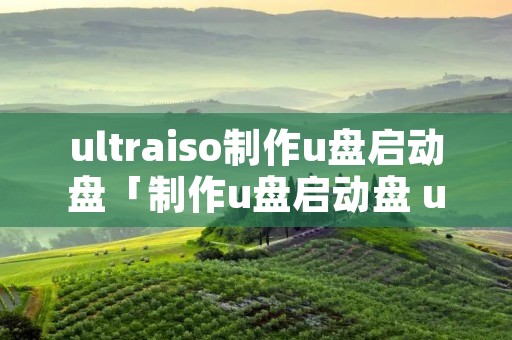 ultraiso制作u盘启动盘「制作u盘启动盘 ultraiso」