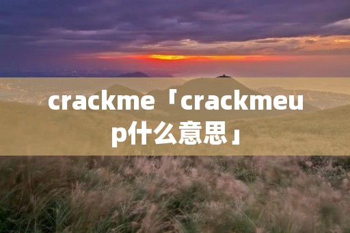 crackme「crackmeup什么意思」