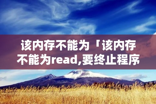 该内存不能为「该内存不能为read,要终止程序」