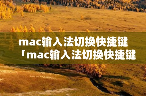mac输入法切换快捷键「mac输入法切换快捷键设置」