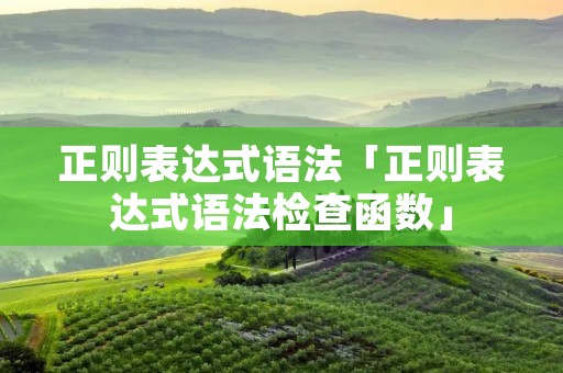 正则表达式语法「正则表达式语法检查函数」 正则表达式语法「正则表达式语法检查函数」