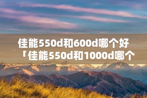 佳能550d和600d哪个好「佳能550d和1000d哪个好」