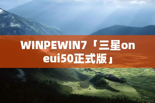 WINPEWIN7「三星oneui50正式版」