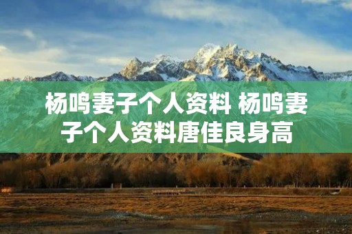 杨鸣妻子个人资料 杨鸣妻子个人资料唐佳良身高