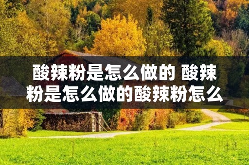 酸辣粉是怎么做的 酸辣粉是怎么做的酸辣粉怎么做啊