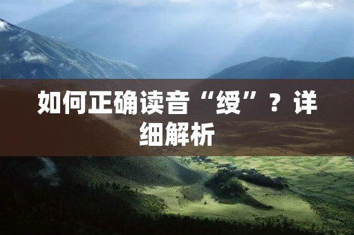 如何正确读音“绶”?详细解析