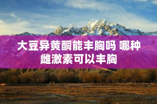 大豆异黄酮能丰胸吗 哪种雌激素可以丰胸