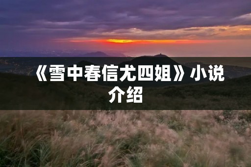 《雪中春信尤四姐》小说介绍
