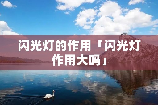 闪光灯的作用「闪光灯作用大吗」