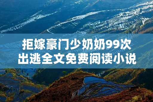 拒嫁豪门少奶奶99次出逃全文免费阅读小说介绍