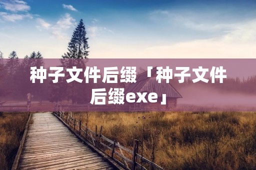 种子文件后缀「种子文件后缀exe」
