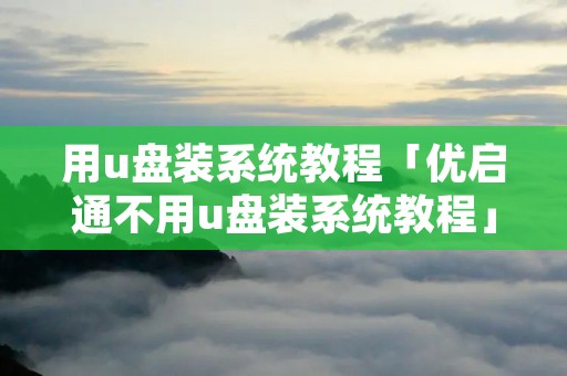 用u盘装系统教程「优启通不用u盘装系统教程」
