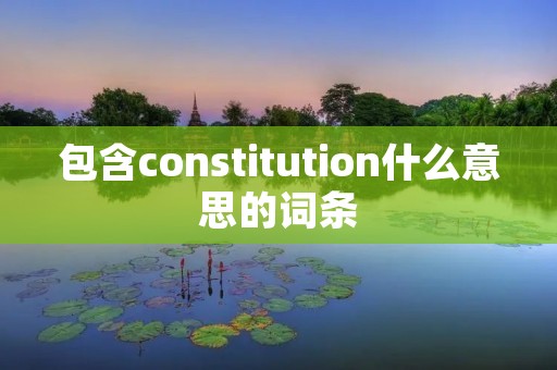 包含constitution什么意思的词条
