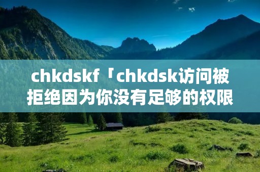 chkdskf「chkdsk访问被拒绝因为你没有足够的权限」