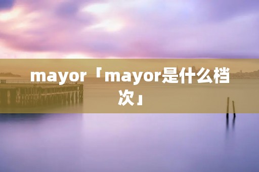 mayor「mayor是什么档次」