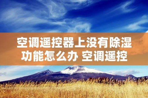 空调遥控器上没有除湿功能怎么办 空调遥控上没有除霜 空调遥控器上没有除湿功能怎么办 空调遥控上没有除霜