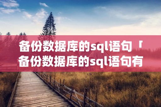 备份数据库的sql语句「备份数据库的sql语句有哪些」