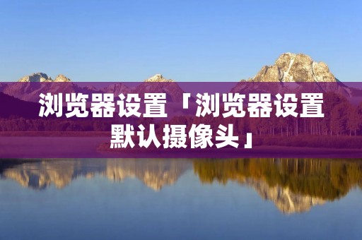 浏览器设置「浏览器设置默认摄像头」
