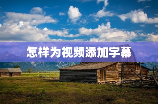 怎样为视频添加字幕：详细教程与技巧