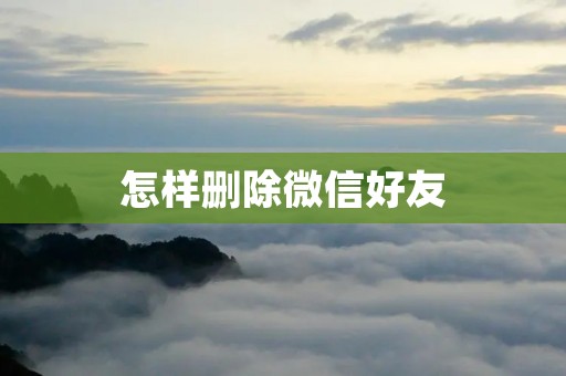 怎样删除微信好友