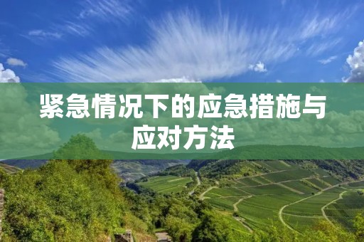 紧急情况下的应急措施与应对方法