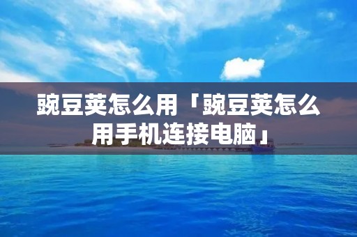 豌豆荚怎么用「豌豆荚怎么用手机连接电脑」 豌豆荚怎么用「豌豆荚怎么用手机连接电脑」