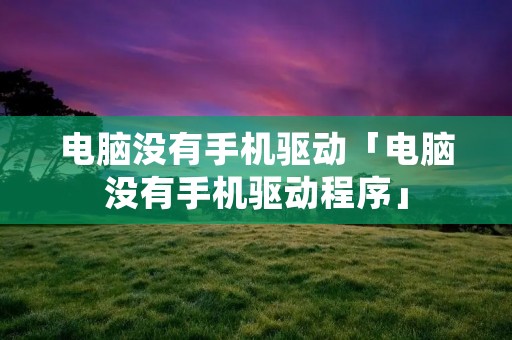 电脑没有手机驱动「电脑没有手机驱动程序」