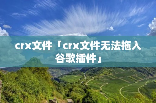 crx文件「crx文件无法拖入谷歌插件」 crx文件「crx文件无法拖入谷歌插件」