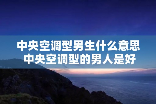 中央空调型男生什么意思 中央空调型的男人是好的还是坏的