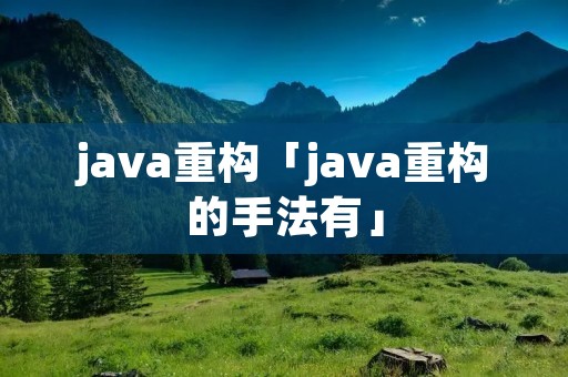 java重构「java重构的手法有」