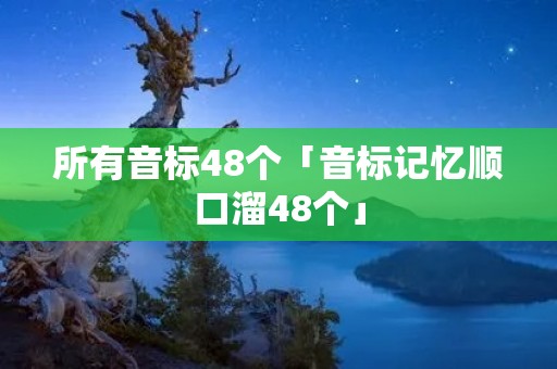 所有音标48个「音标记忆顺口溜48个」