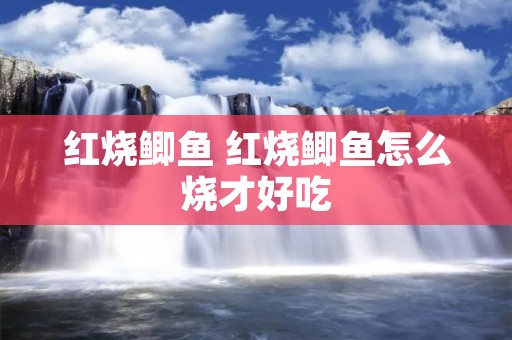 红烧鲫鱼 红烧鲫鱼怎么烧才好吃