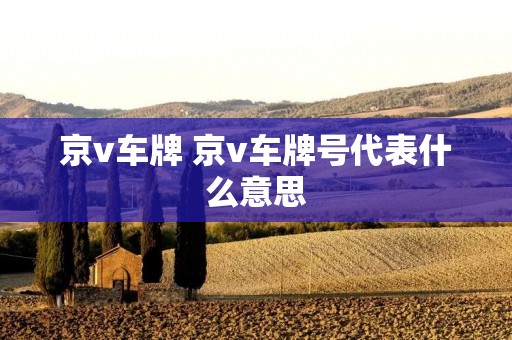京v车牌 京v车牌号代表什么意思