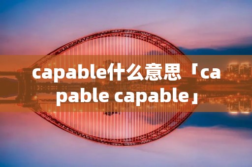 capable什么意思「capable capable」