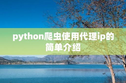 python爬虫使用代理ip的简单介绍 python爬虫使用代理ip的简单介绍