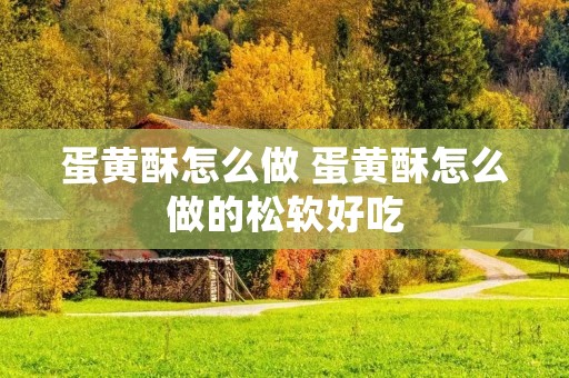 蛋黄酥怎么做 蛋黄酥怎么做的松软好吃