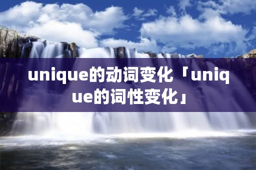 unique的动词变化「unique的词性变化」