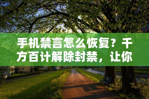 手机禁言怎么恢复？千方百计解除封禁，让你的声音再次传达！
